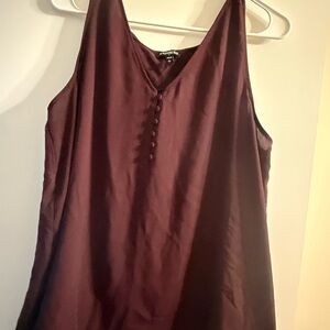 Express Women's Burgundy Sleeveless Top